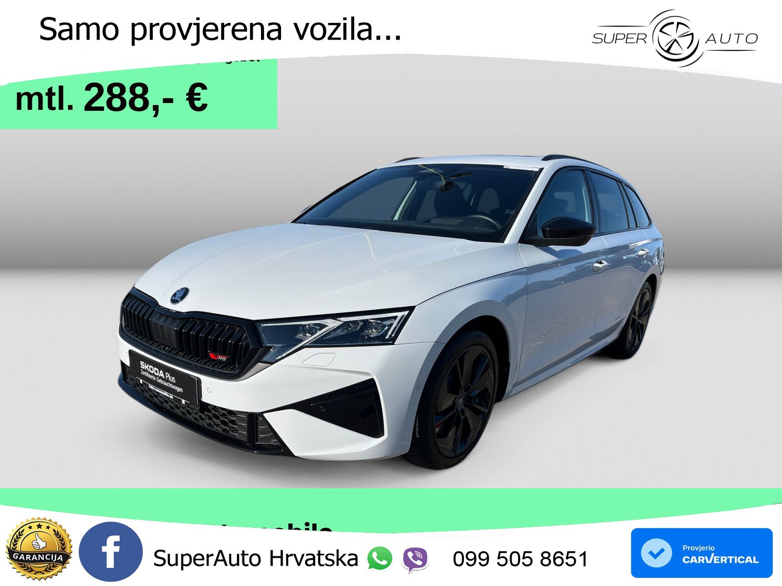 Škoda Octavia Combi RS 2.0 TSI (265 KS) DSG LED+GR SJED+ACC
