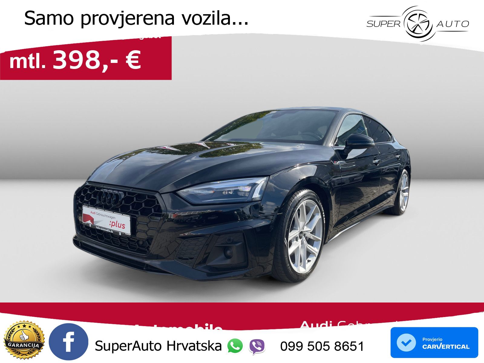 Audi A5 Sportback  40 TFSI (204 KS) S tronic S line LED+GR SJED+ACC