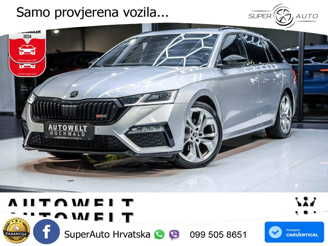 Škoda Octavia Combi RS 2.0 TDI (200 KS) DSG LED+GR SJED+ACC