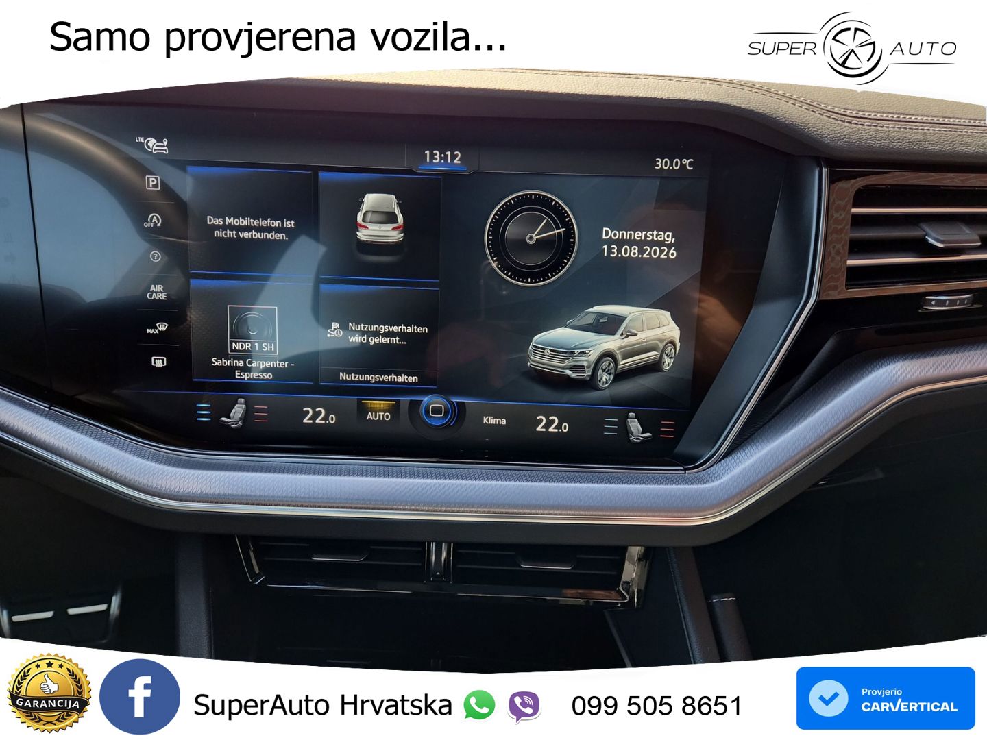 Volkswagen Touareg 3.0 V6 TDI (231 KS) 4MOTION Tiptronic R-Line ZRAČNI+ACC+GR SJED+KAM+PANO