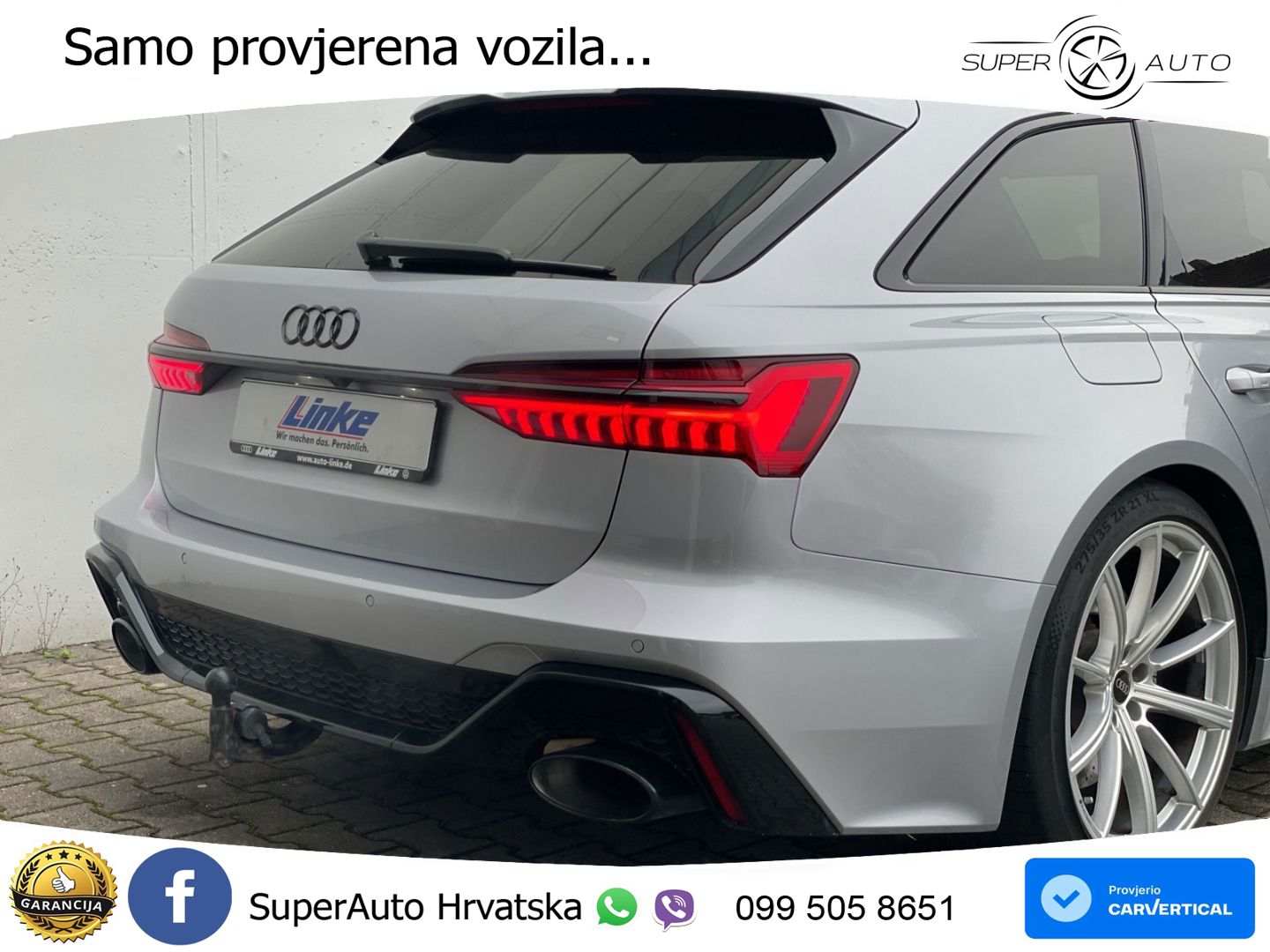 Audi RS6 Avant 4.0 TFSI V8 (600 KS) quattro Tiptronic Kuka ZRAČNI+ACC+GR SJED+KAM