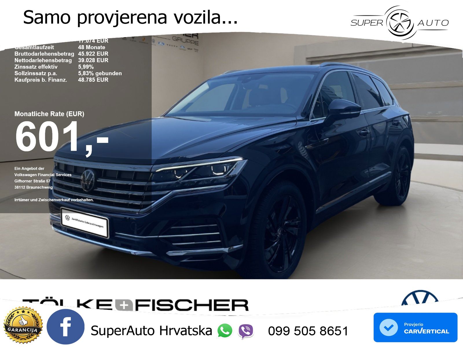 Volkswagen Touareg 3.0 V6 TDI (231 KS) 4MOTION Tiptronic ZRAČNI+ACC+4xGR SJED+KAM