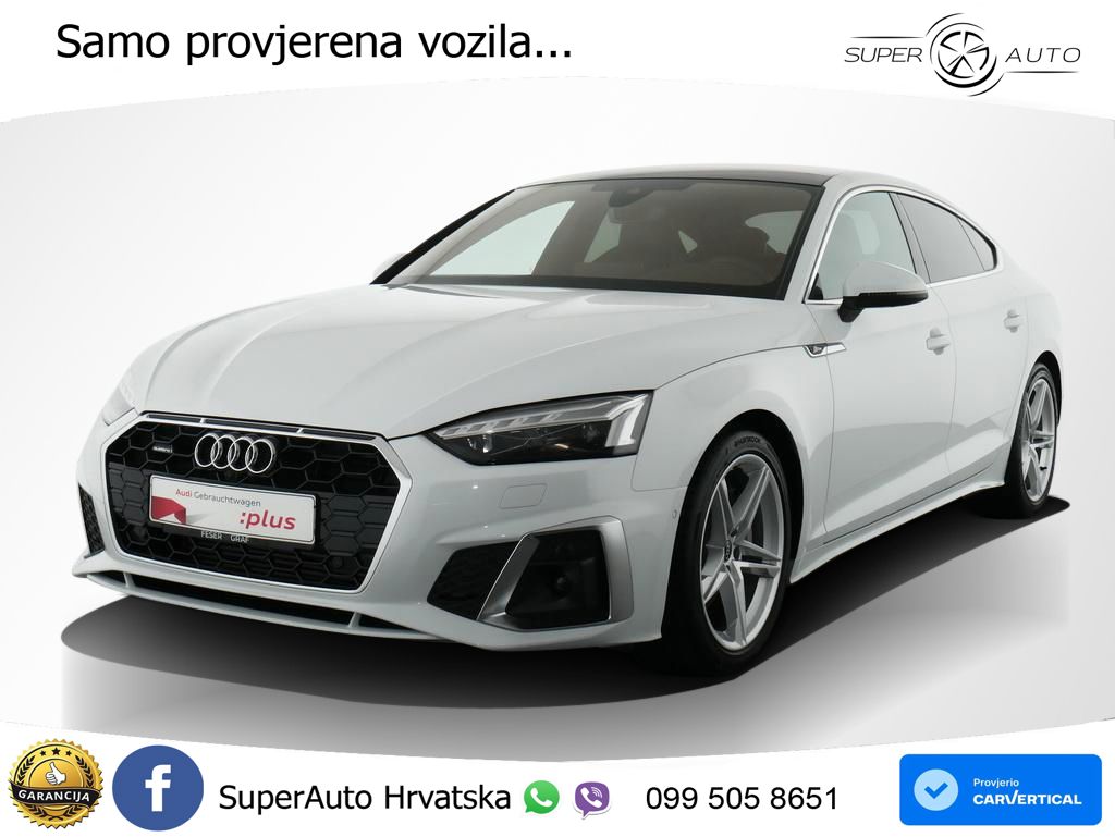 Audi A5 Sportback 45 TFSI (265 KS) quattro S tronic S line ACC+GR SJED+360+PANO