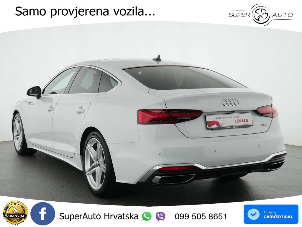 Audi A5 Sportback 45 TFSI (265 KS) quattro S tronic S line ACC+GR SJED+360+PANO
