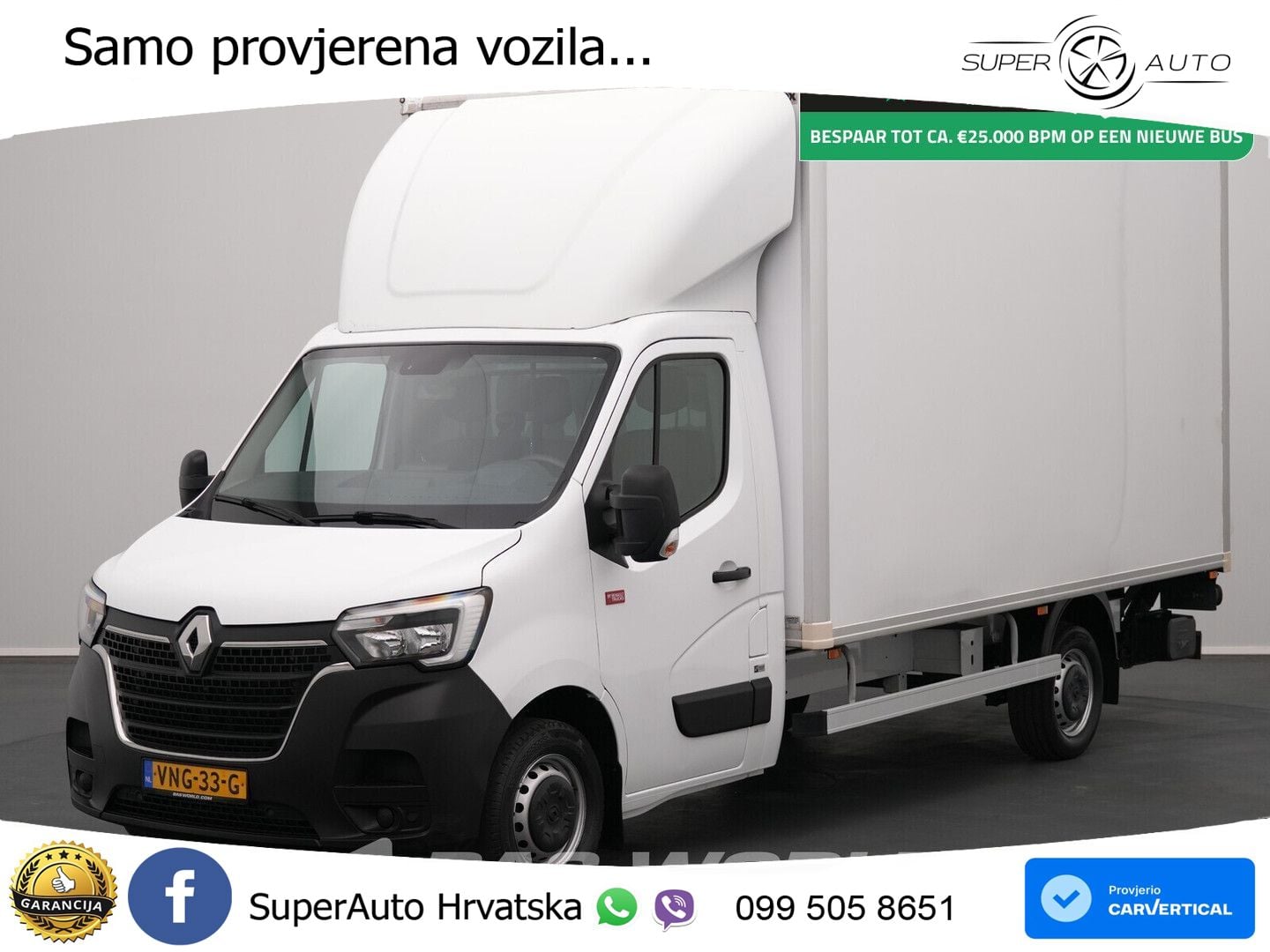 Renault Master 145PK Bakwagen Laadklep D'Hollandia Zijde 145 KS