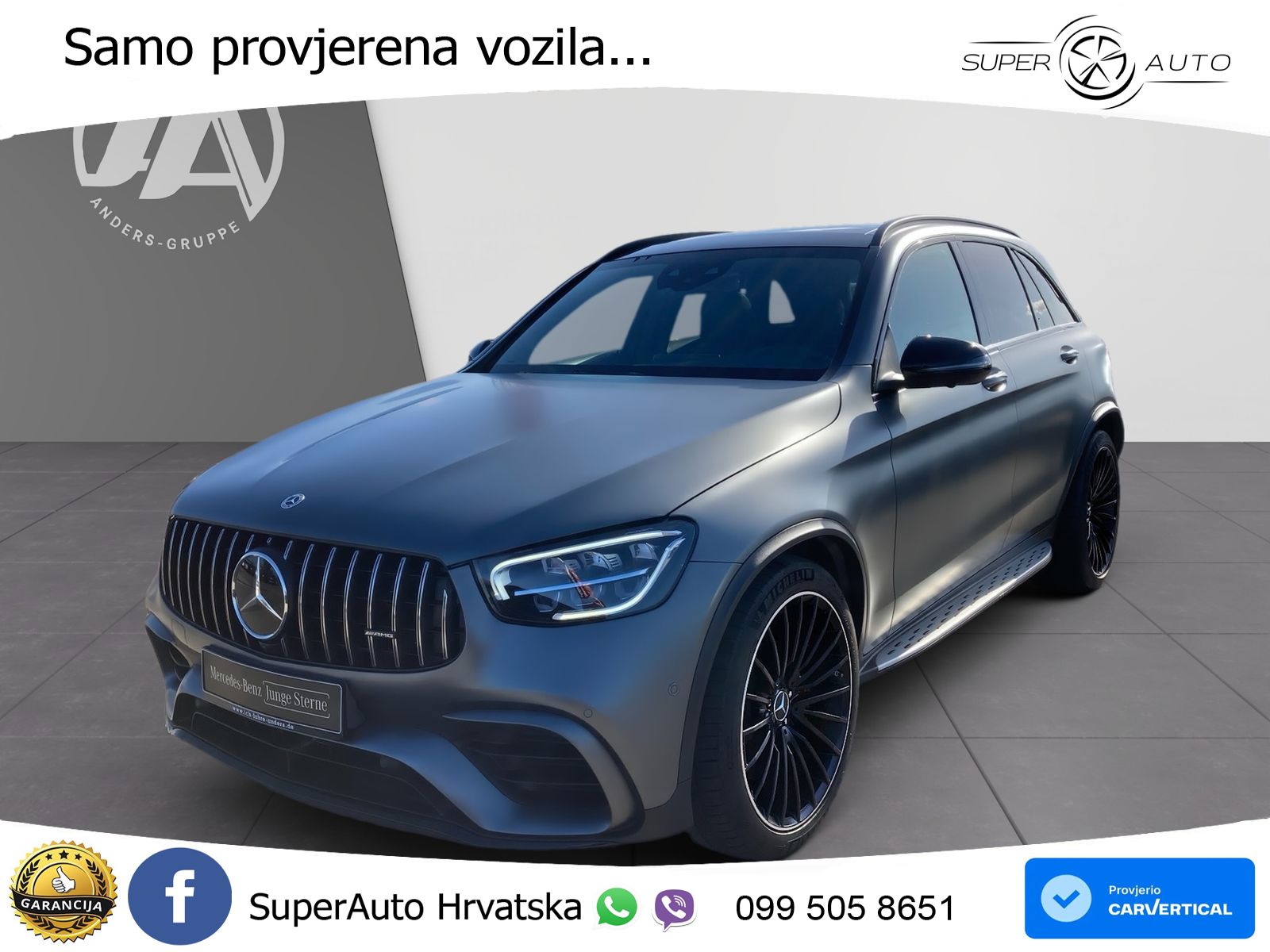 Mercedes AMG GLC 63 S V8 (510 KS) 4MATIC+ MCT ZRAČNI+ACC+GR SJED+360+PANO