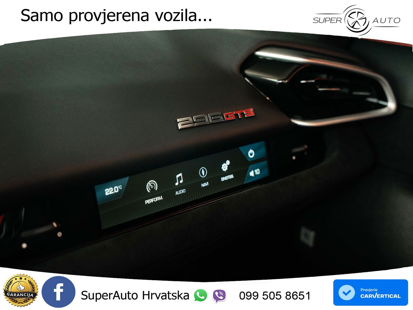 Ferrari 296 GTS 3.0 V6 (830 KS) F1 DCT LED+ACC