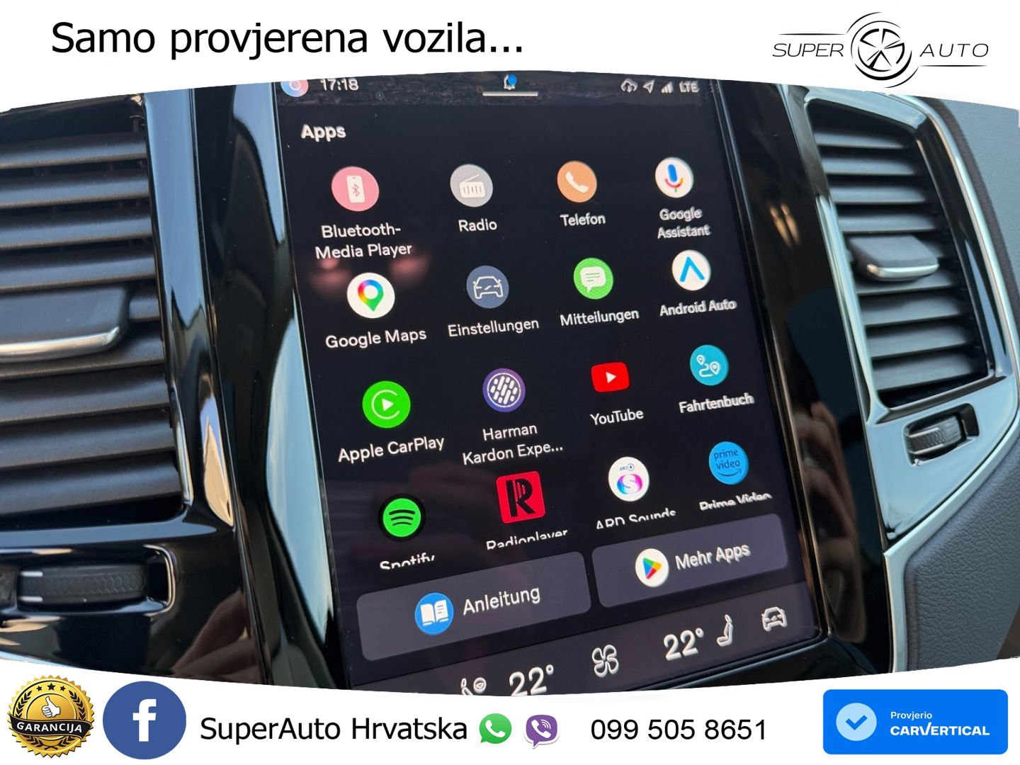 Volvo XC90 2.0 T8 AWD Automatic ZRAČNI+ACC+GR SJED+KAM+PANO