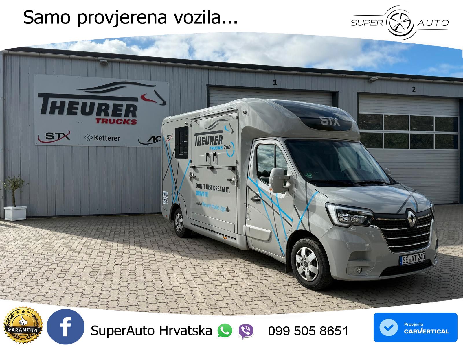 Renault Master STX 3 Sitzer  Haras / Hengste 163 KS