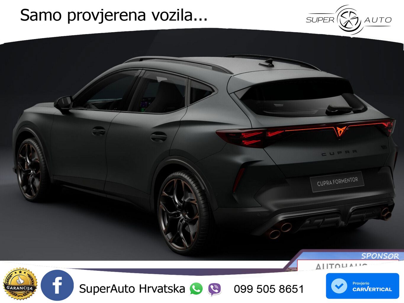 Cupra Formentor VZ5 2.5 TSI (390 KS) 4Drive DSG LED+GR SJED+ACC