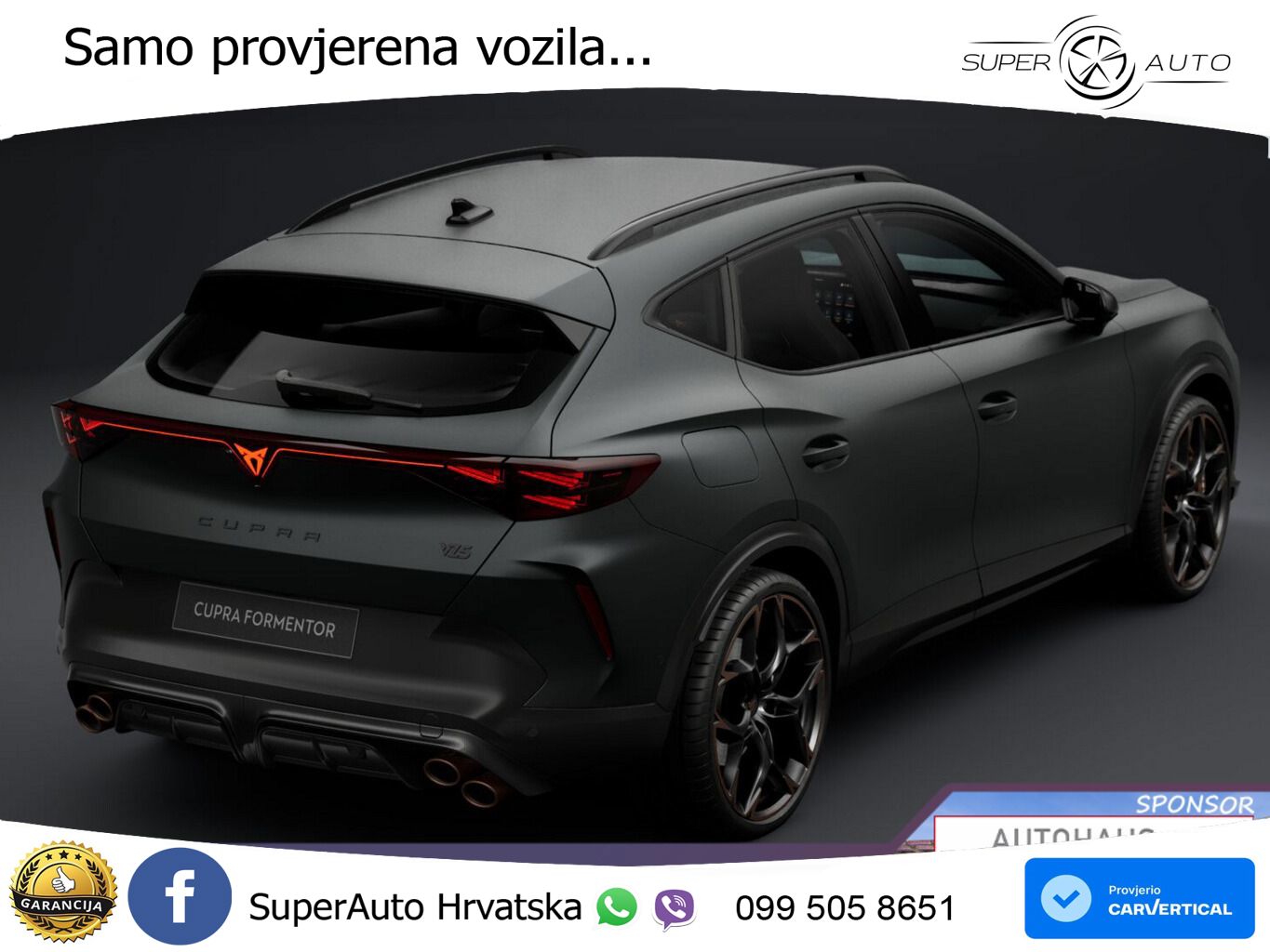 Cupra Formentor VZ5 2.5 TSI (390 KS) 4Drive DSG LED+GR SJED+ACC