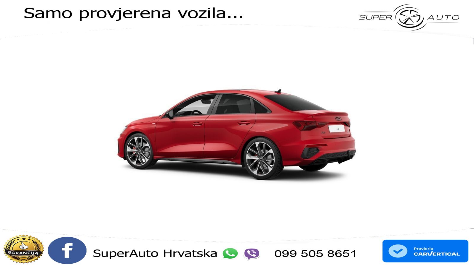 Audi A3 Limuzina 40 TFSI (190 KS) quattro S tronic S line LED+GR SJED+ACC