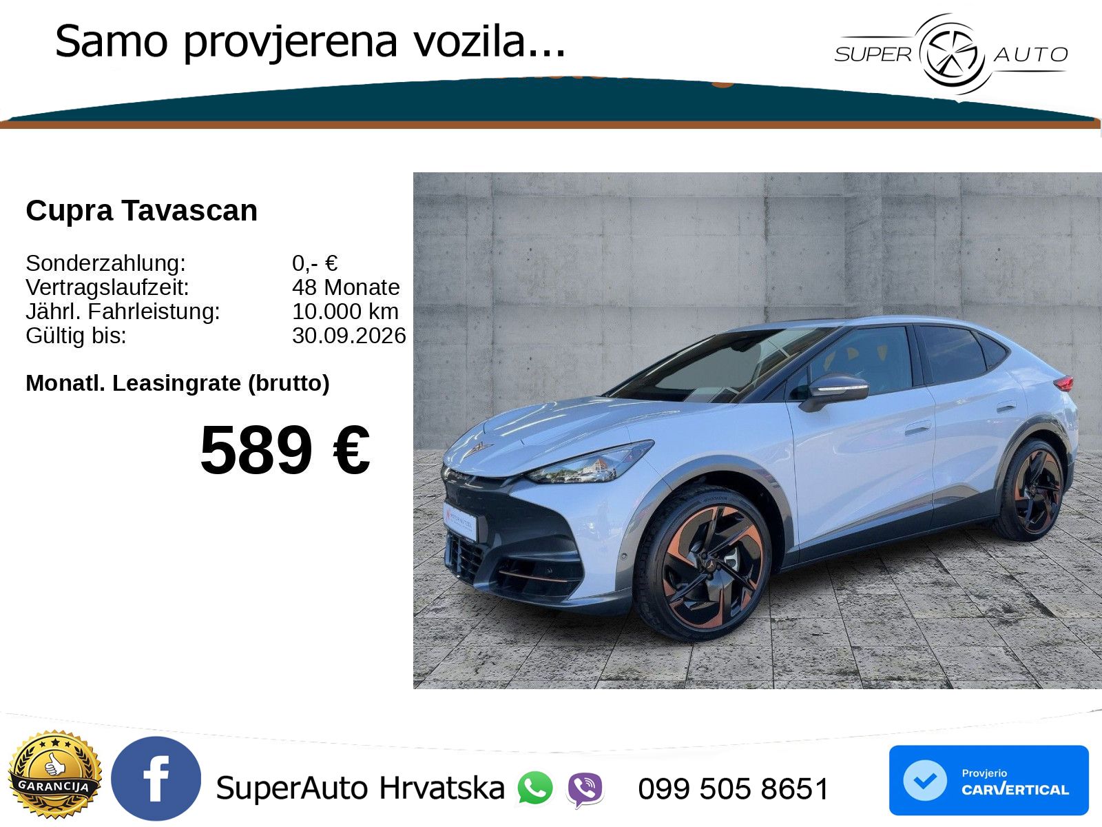 Cupra Tavascan 82 kWh (340 KS)  4WD VZ LED+GR SJED+ACC
