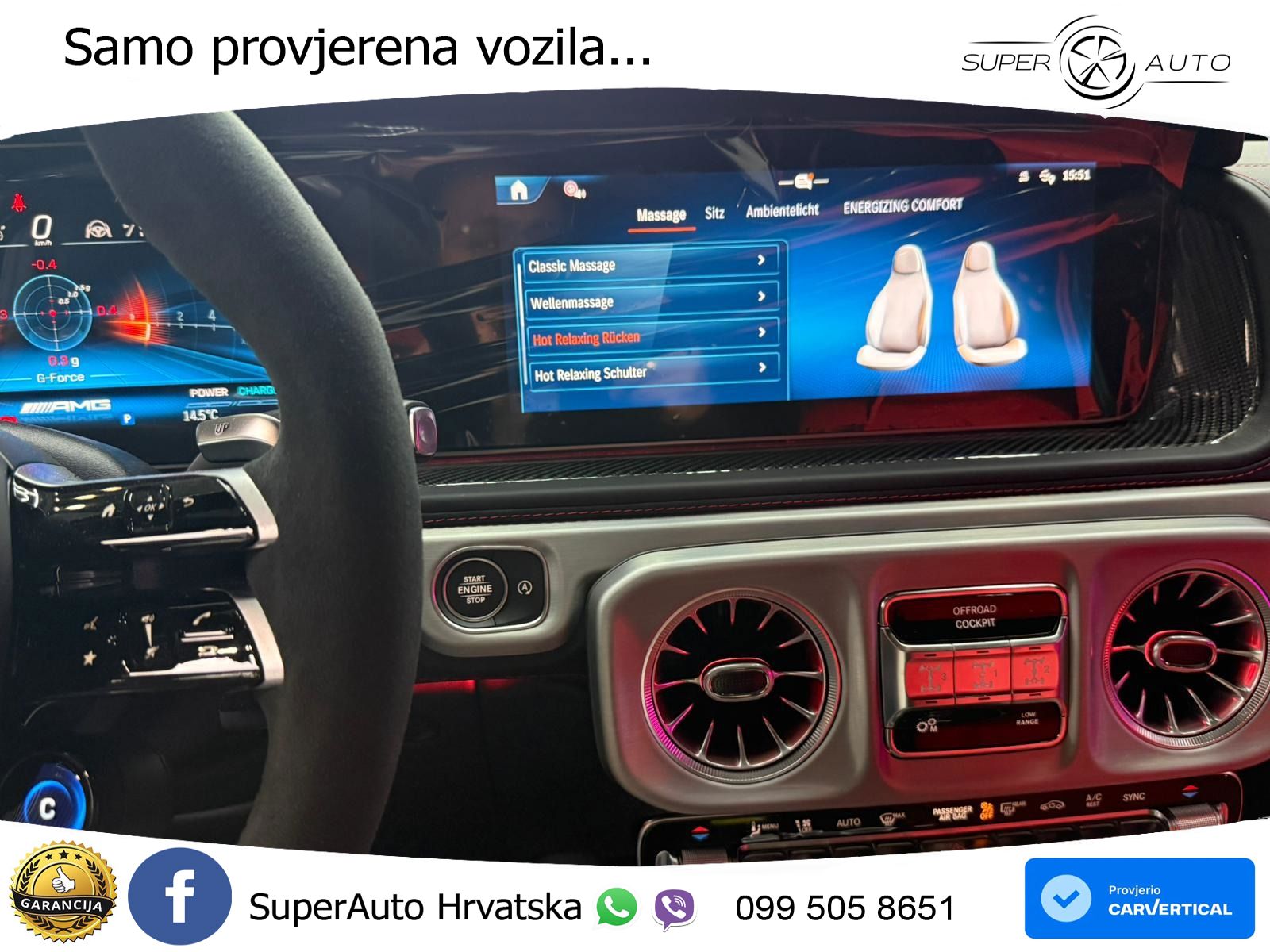 Mercedes AMG G 63 Long V8 (585 KS) 4MATIC 9G-TRONIC AMG SPEEDSHIFT PLUS ZRAČNI+ACC+4xGR SJED+KAM