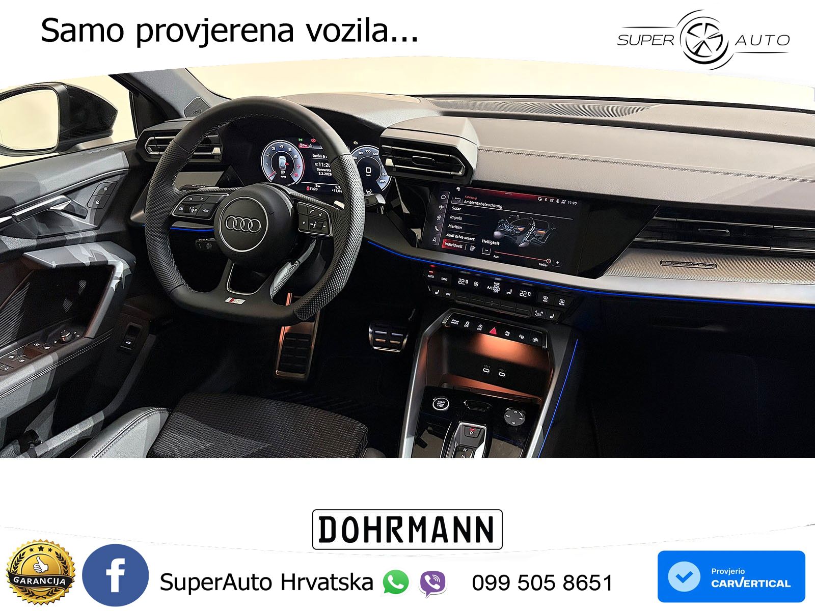 Audi A3 Sportback 40 TFSI (204 KS) quattro S tronic S line MATRIX+GR SJED+KAM