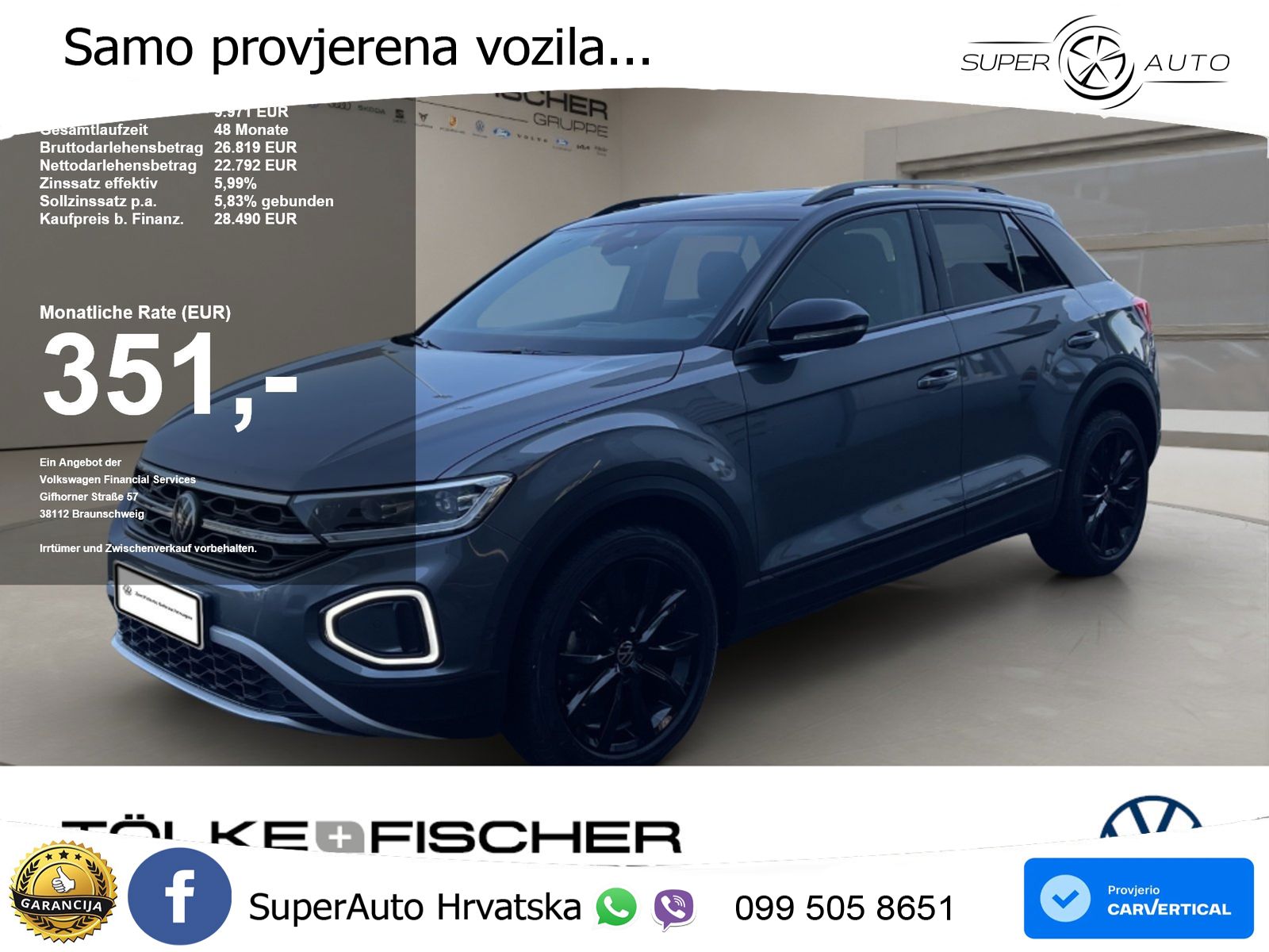 Volkswagen T-Roc I 2.0 TDI (150 KS) DSG LED+GR SJED+ACC
