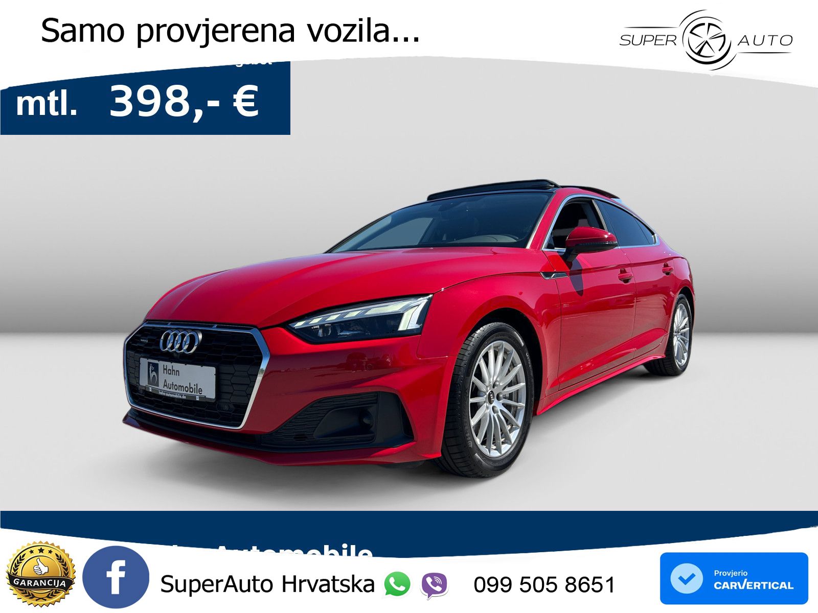 Audi A5 Sportback 40 TDI (204 KS) quattro S tronic MATRIX+GR SJED+KAM