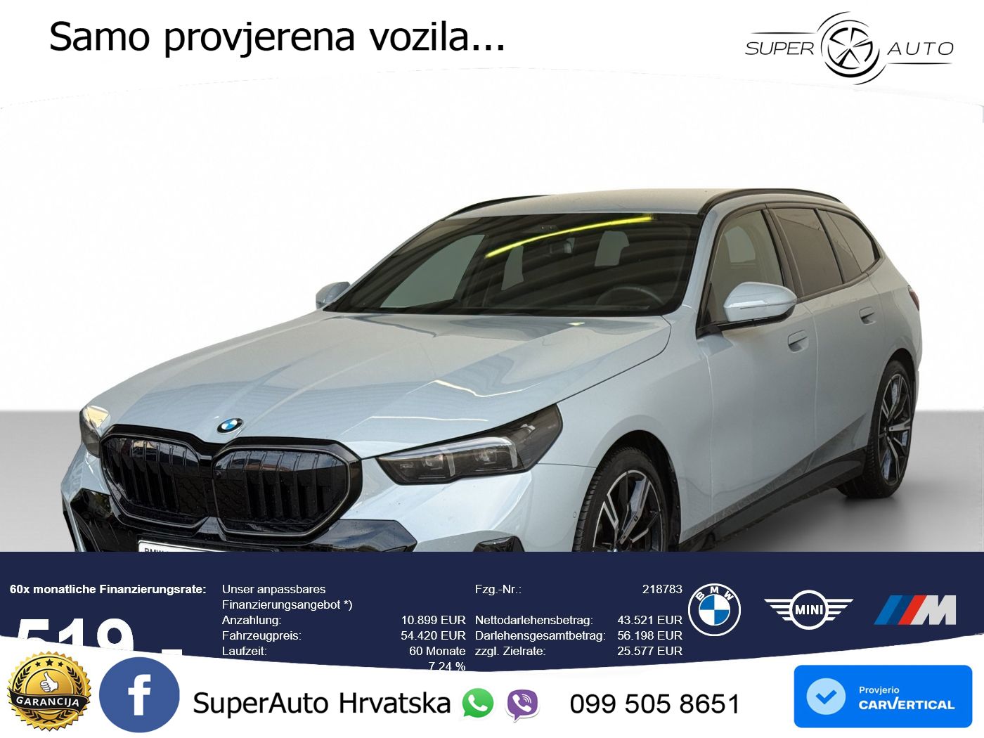 BMW 520d Touring (197 KS) xDrive Steptronic M Sport LED+GR SJED+ACC
