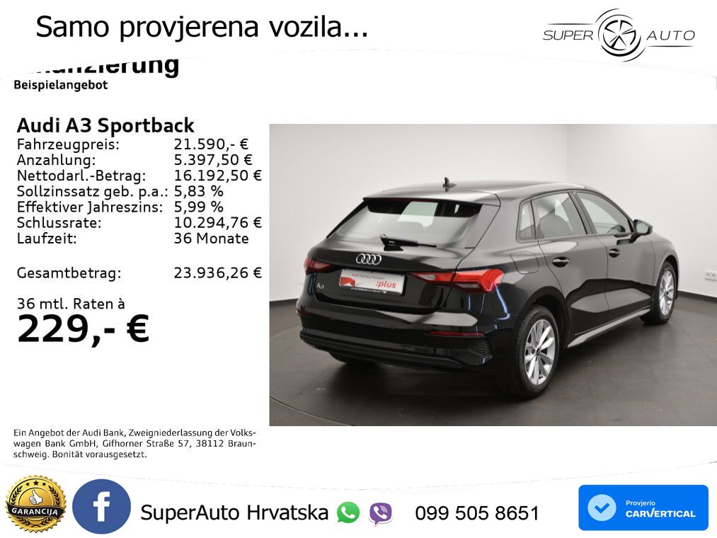 Audi A3 35 TFSI (150 KS) LED+GR SJED+ACC