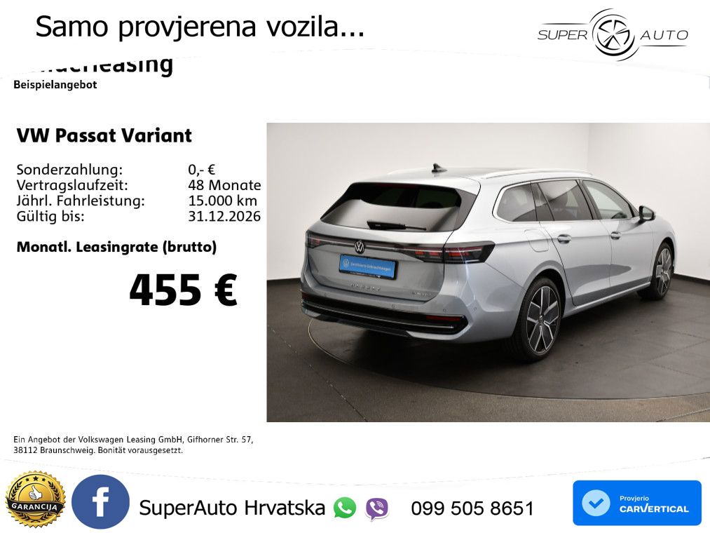 Volkswagen Passat Variant 1.5 TSI (272 KS) eHybrid DSG Elegance LED+GR SJED+ACC