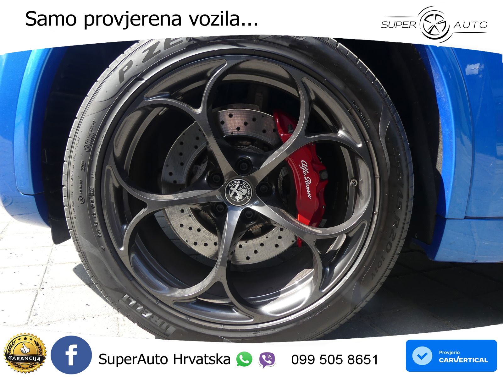 Alfa Romeo Stelvio Quadrifoglio 2.9 V6 Bi-Turbo (520 KS) Q4 Automatic ZRAČNI+ACC+GR SJED+KAM+PANO