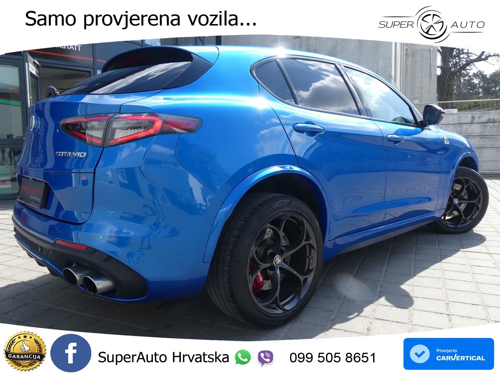 Alfa Romeo Stelvio Quadrifoglio 2.9 V6 Bi-Turbo (520 KS) Q4 Automatic ZRAČNI+ACC+GR SJED+KAM+PANO