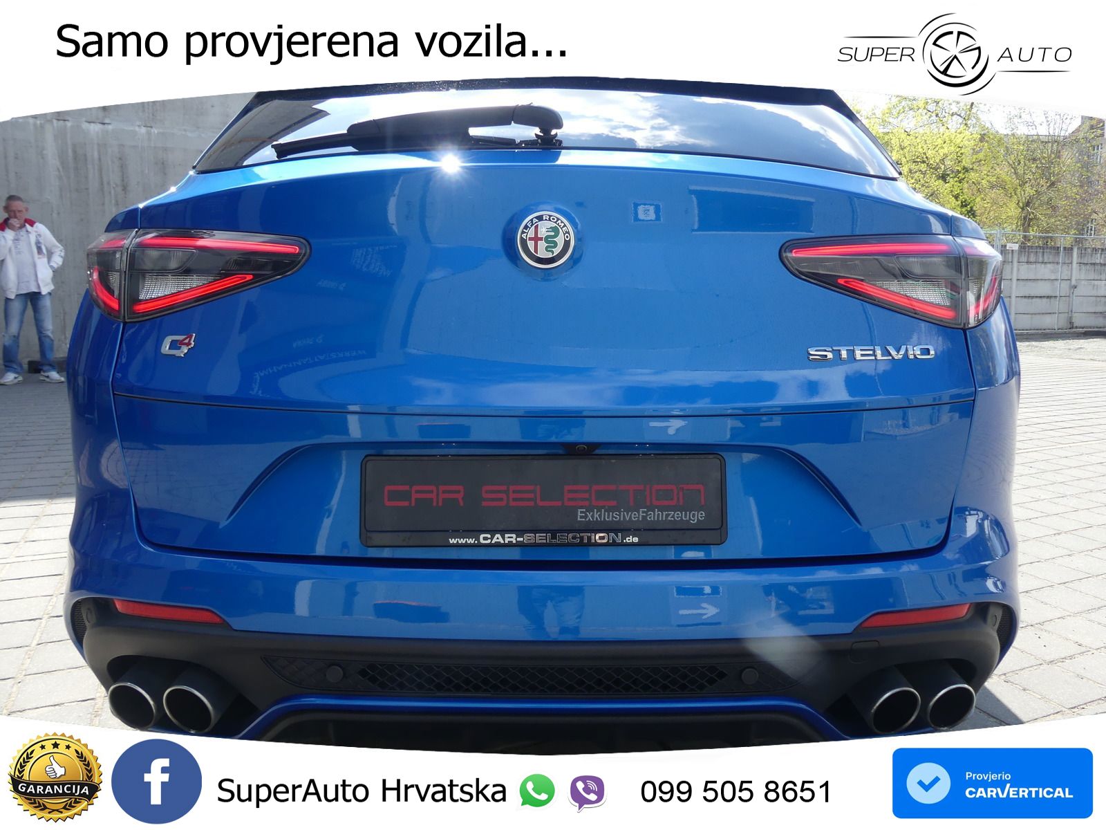 Alfa Romeo Stelvio Quadrifoglio 2.9 V6 Bi-Turbo (520 KS) Q4 Automatic ZRAČNI+ACC+GR SJED+KAM+PANO