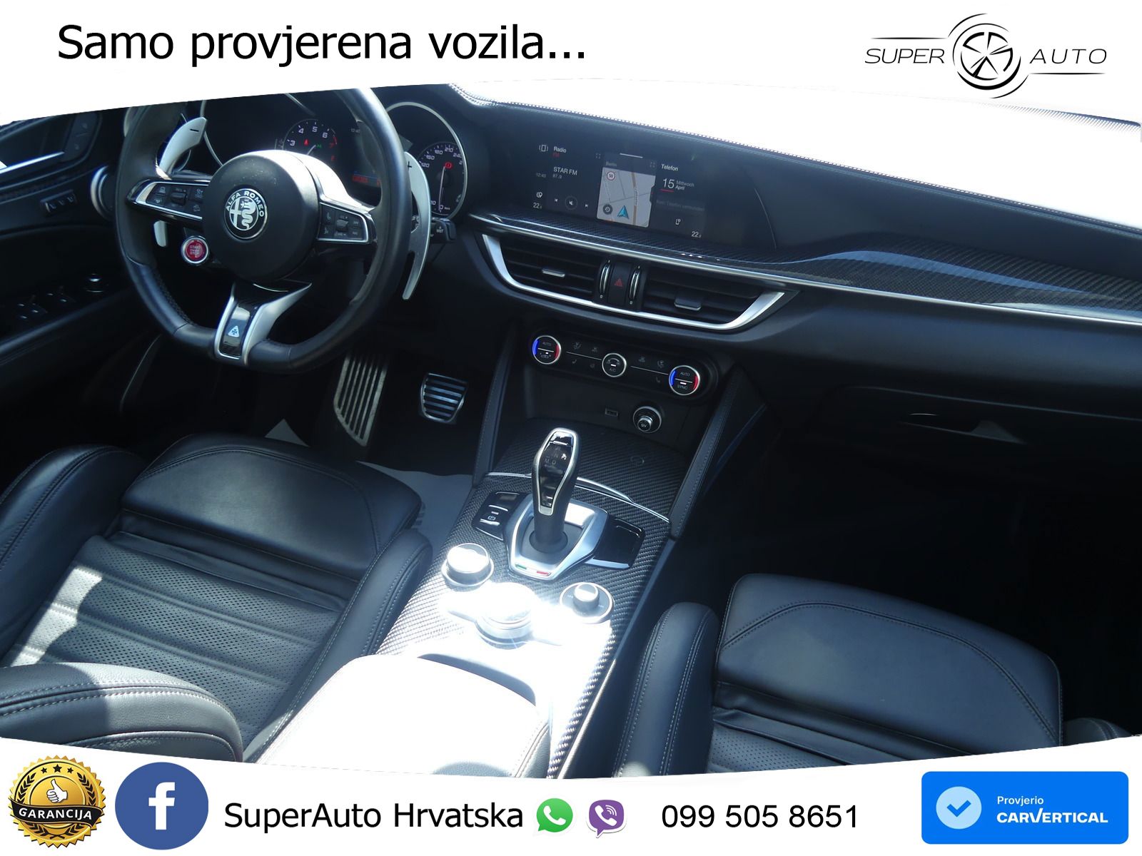Alfa Romeo Stelvio Quadrifoglio 2.9 V6 Bi-Turbo (520 KS) Q4 Automatic ZRAČNI+ACC+GR SJED+KAM+PANO