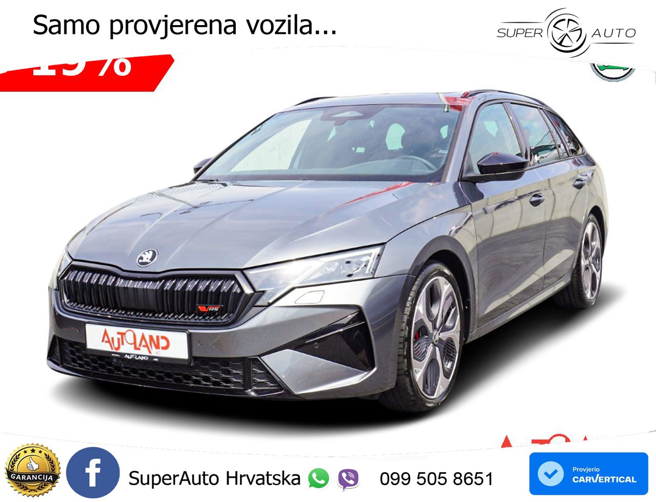 Škoda Octavia Combi RS 2.0 TSI (265 KS) DSG LED+GR SJED+ACC