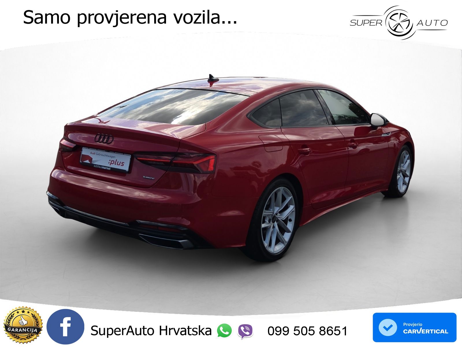 Audi A5 Sportback  40 TFSI (204 KS) quattro S tronic S line LED+GR SJED+ACC