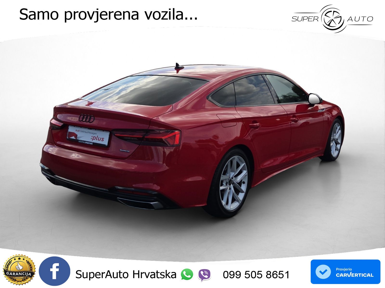 Audi A5 Sportback  40 TFSI (204 KS) quattro S tronic S line LED+GR SJED+ACC