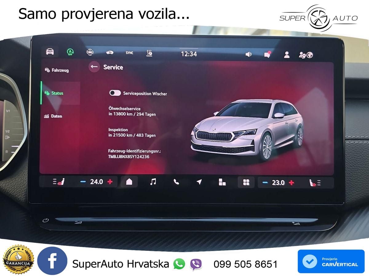 Škoda Octavia Combi 2.0 TDI (150 KS) DSG SportLine MATRIX+GR SJED+KAM