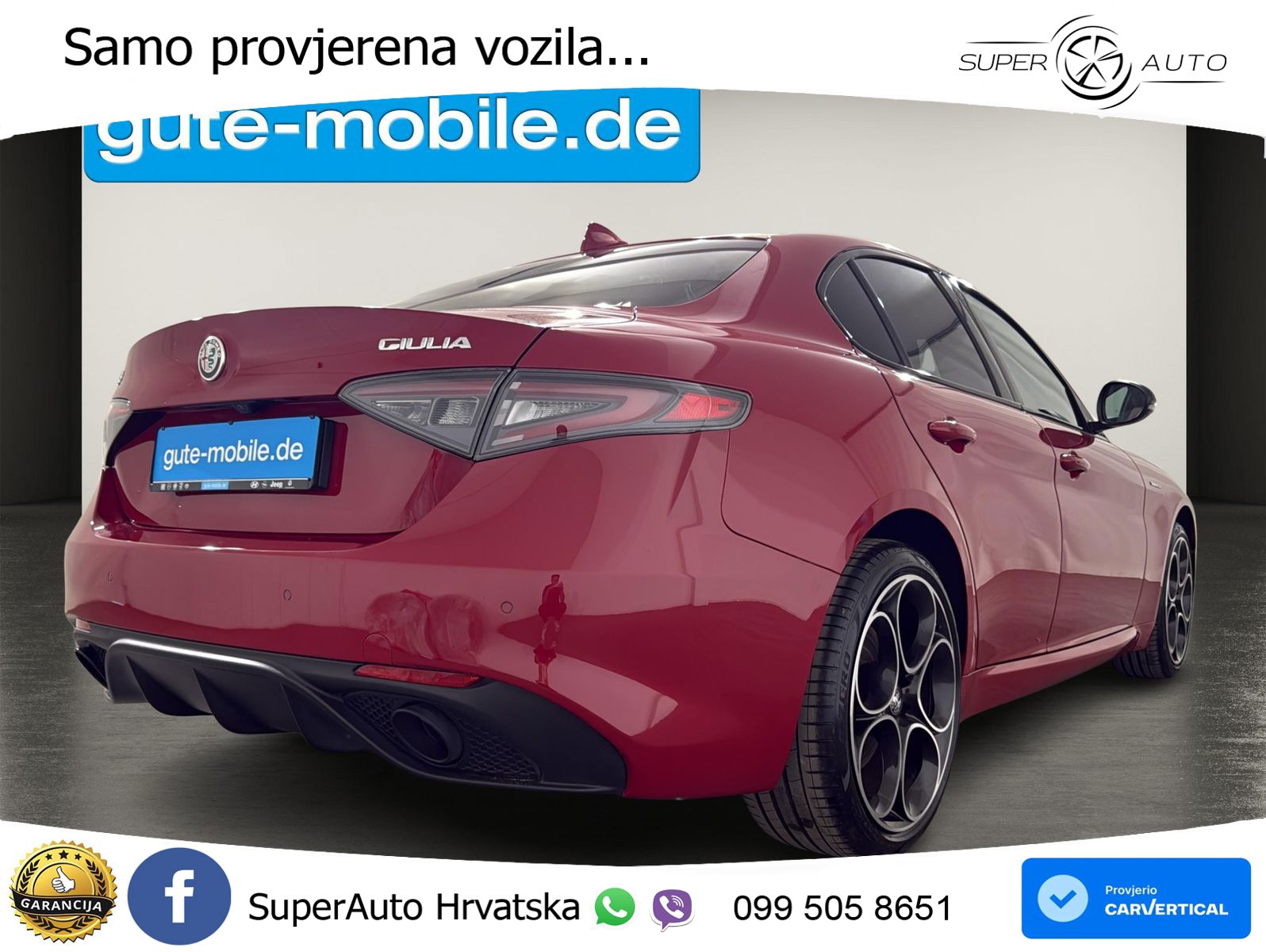 Alfa Romeo Giulia 2.0 Turbo (280 KS) Q4 Automatic LED+GR SJED+ACC