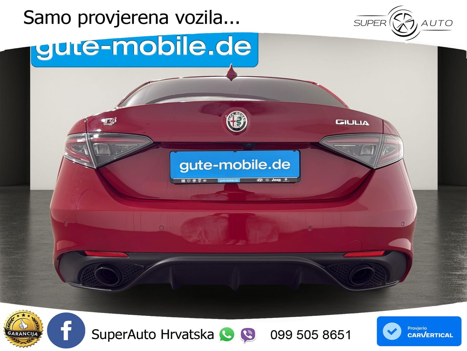 Alfa Romeo Giulia 2.0 Turbo (280 KS) Q4 Automatic LED+GR SJED+ACC
