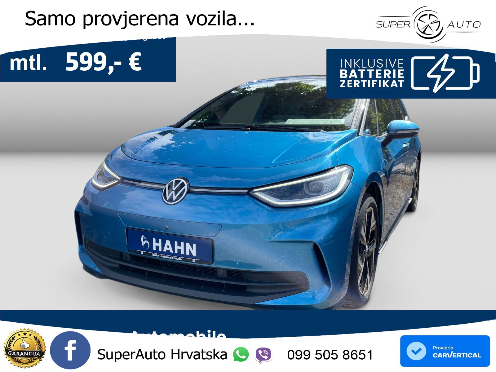 Volkswagen ID.3 Pro 62 kWh (204 KS) LED+GR SJED+ACC
