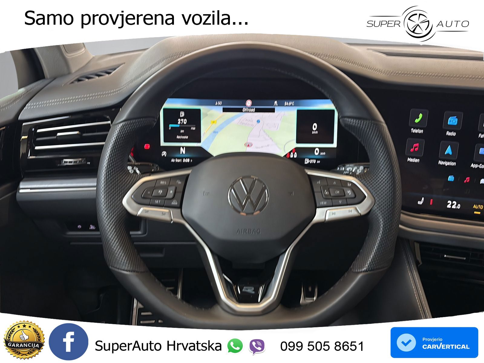 Volkswagen Touareg 3.0 V6 TDI (286 KS) 4MOTION Tiptronic R-Line ZRAČNI+ACC+4xGR SJED+KAM