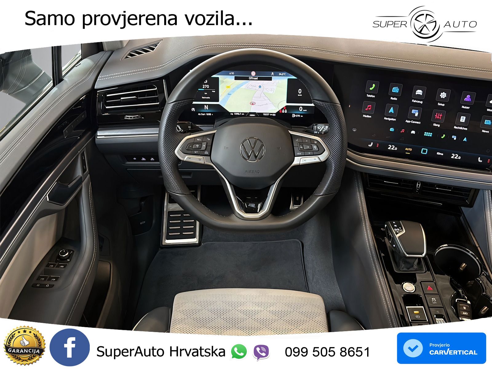 Volkswagen Touareg 3.0 V6 TDI (286 KS) 4MOTION Tiptronic R-Line ZRAČNI+ACC+4xGR SJED+KAM