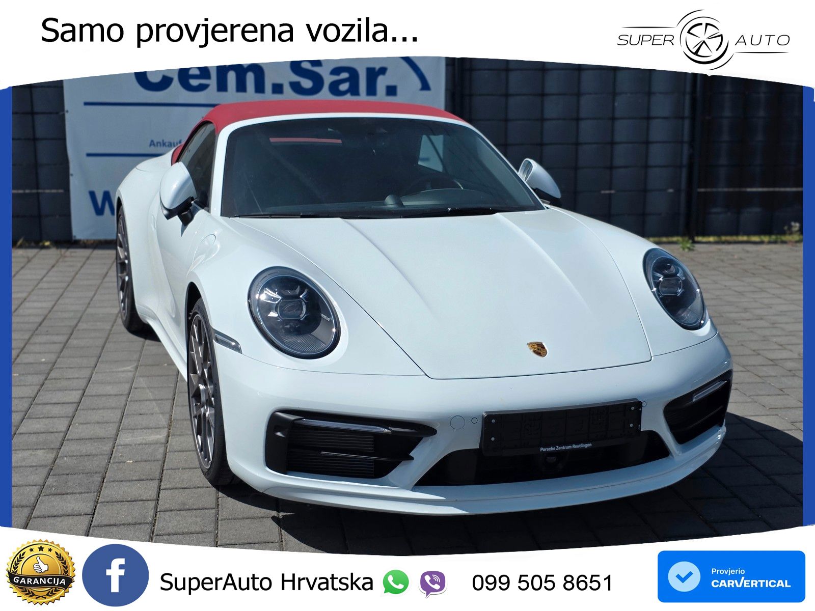 Porsche 911 Carrera 4S Cabriolet 3.0 (450 KS) PDK ZRAČNI+ACC+GR SJED+KAM