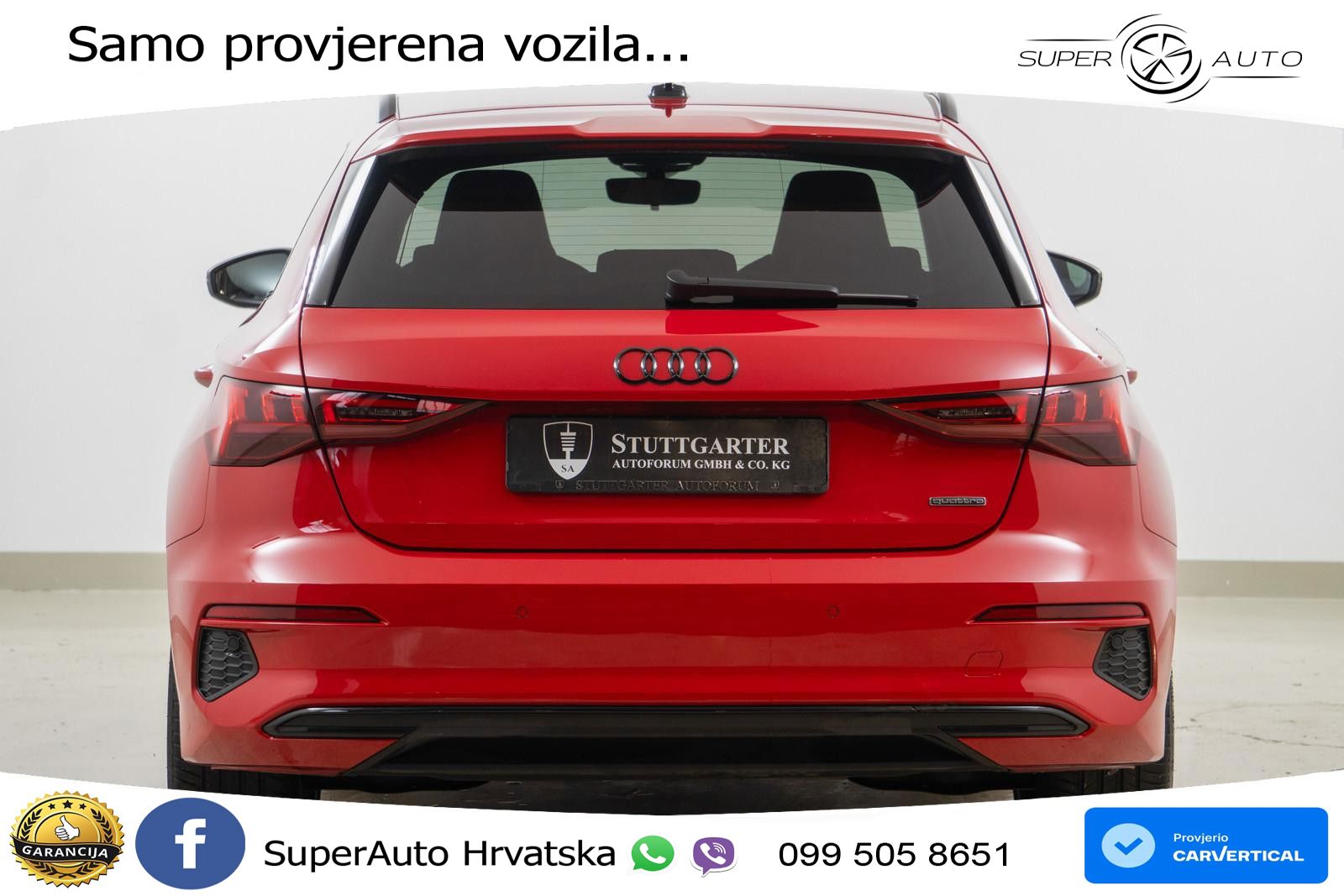 Audi A3 40 TFSI (190 KS) quattro S tronic S line LED+GR SJED+ACC