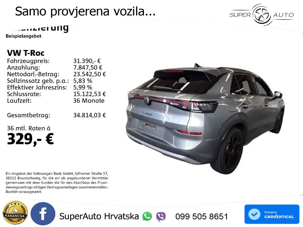 Volkswagen T-Roc 1.5 eTSI (150 KS)  DSG LED+GR SJED+ACC
