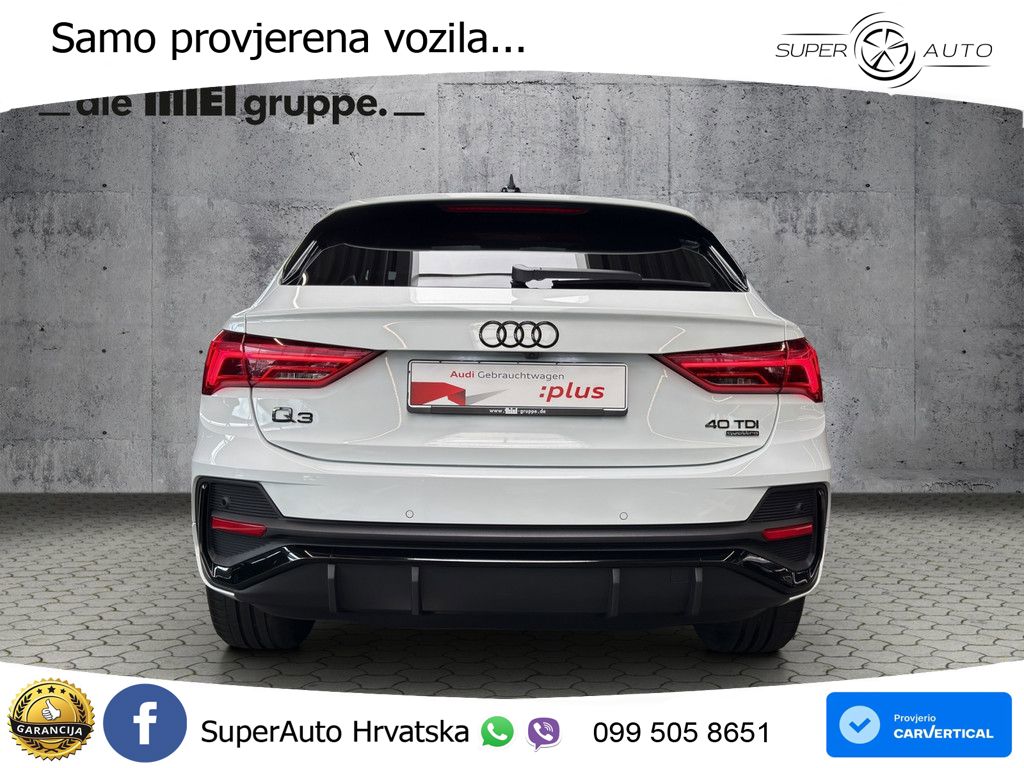 Audi Q3 Sportback 40 TDI (200 KS) quattro S tronic S line MATRIX+GR SJED+KAM