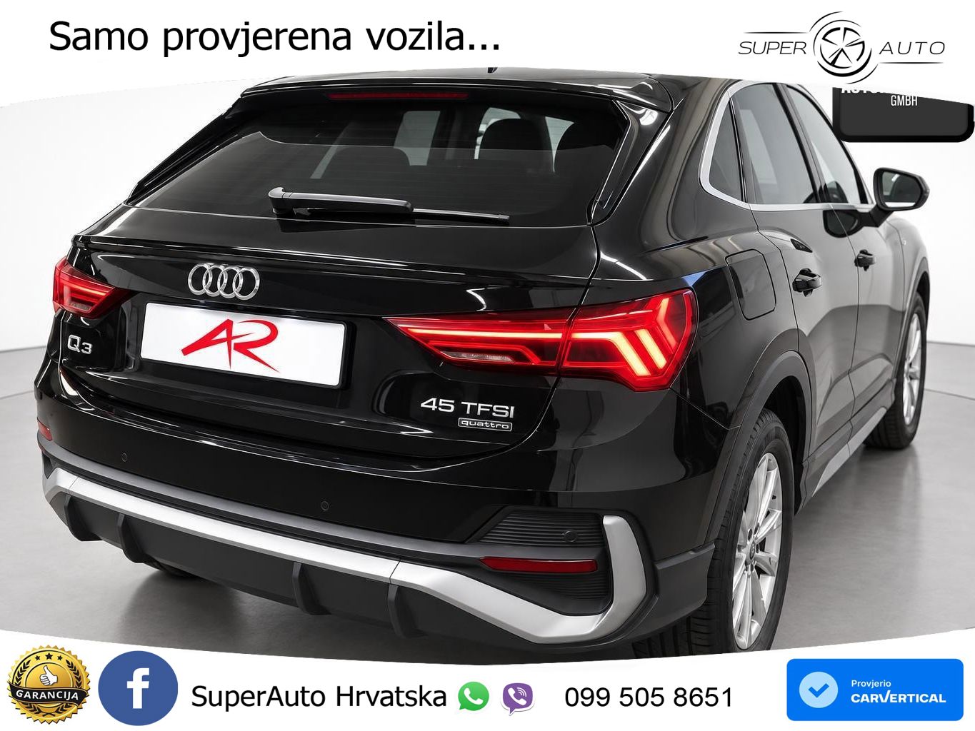 Audi Q3 Sportback 45 TFSI (245 KS) quattro S tronic S line LED+GR SJED+ACC