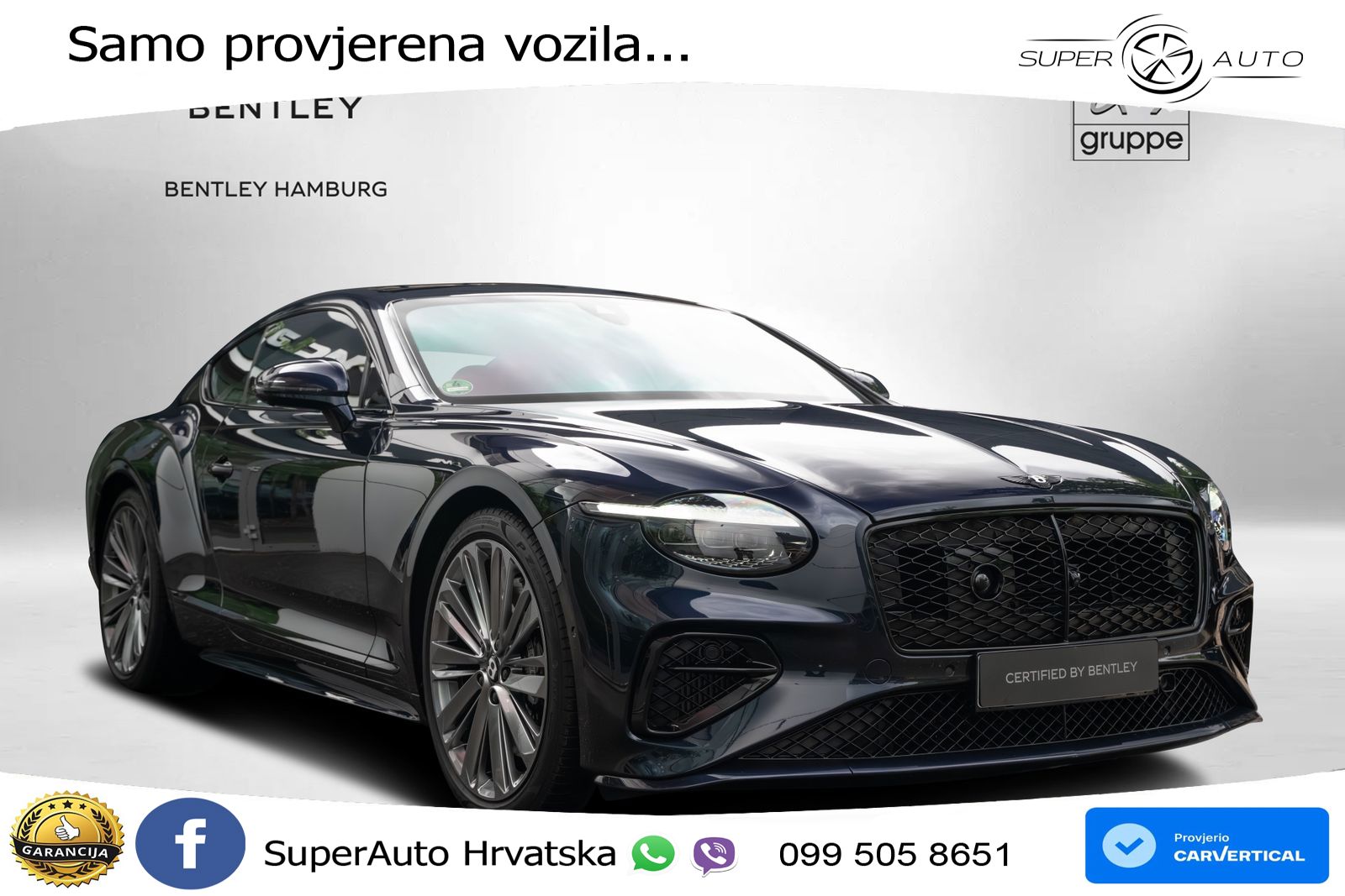 Bentley Continental GT IV 4.0 V8 TFSi (782 KS) AWD DCT LED+GR SJED+ACC