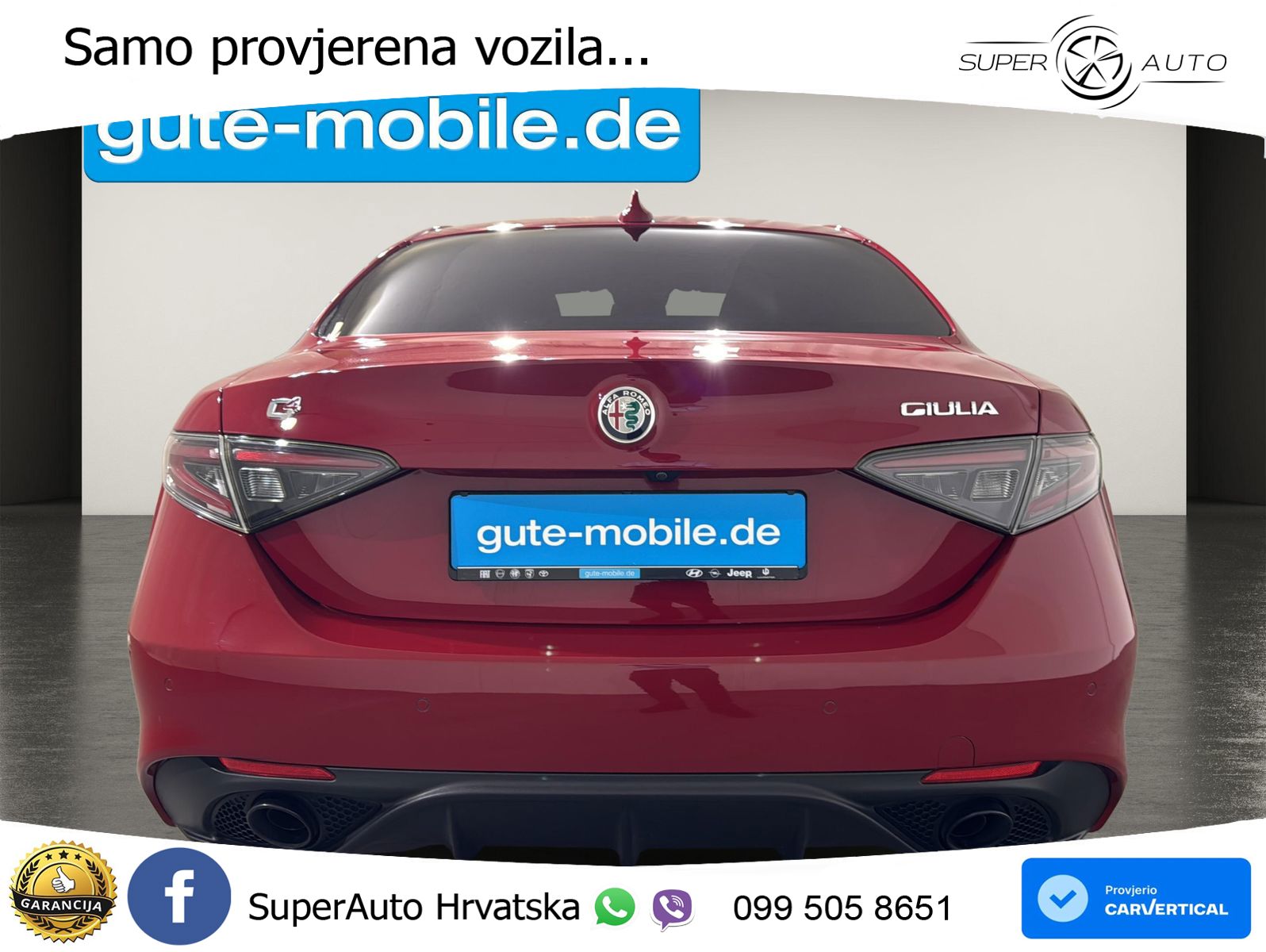 Alfa Romeo Giulia 2.0 Turbo (280 KS) Q4 Automatic LED+GR SJED+ACC