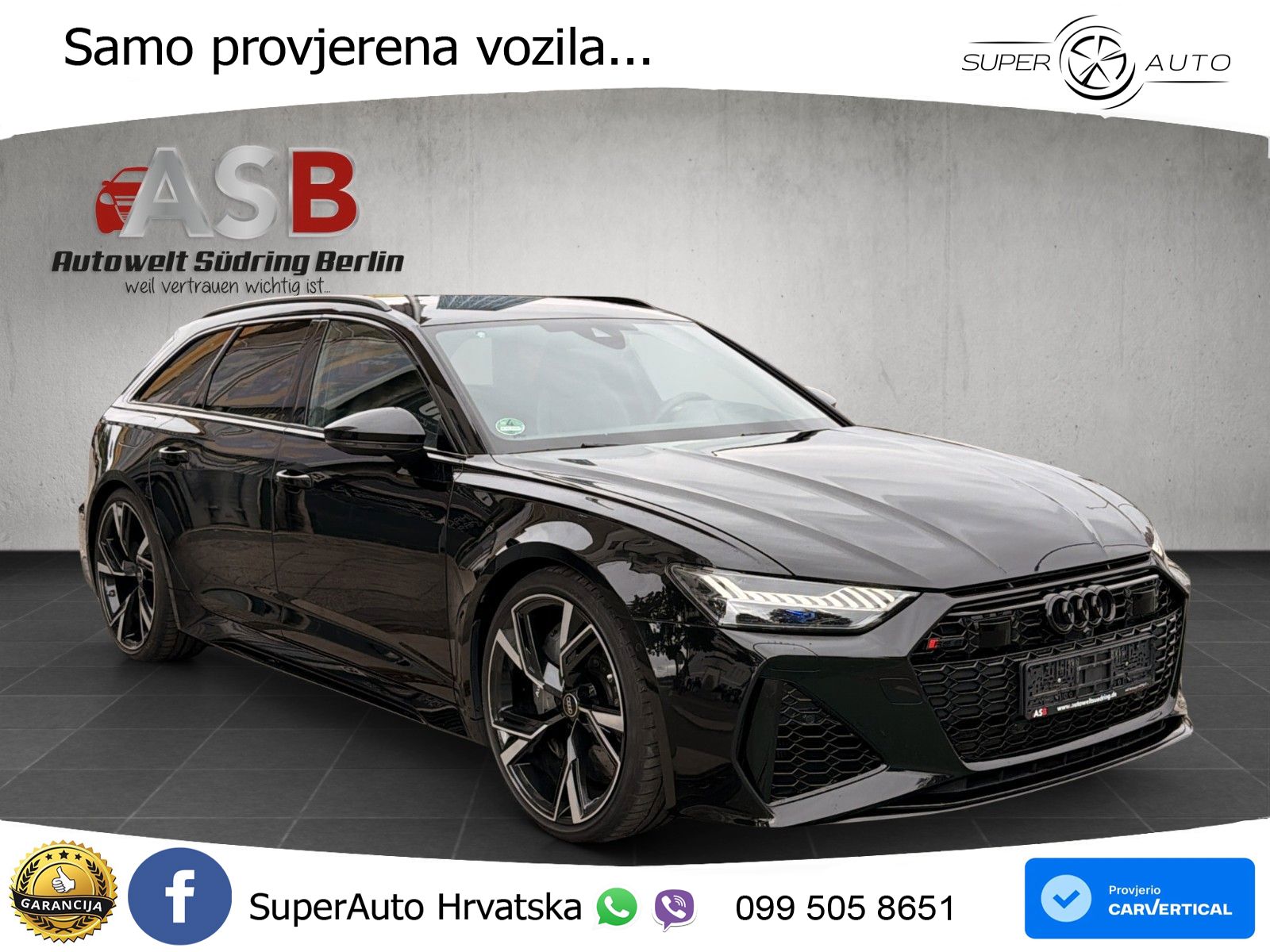 Audi RS6 Avant 4.0 TFSI V8 (600 KS) quattro Tiptronic ZRAČNI+ACC+4xGR SJED+KAM