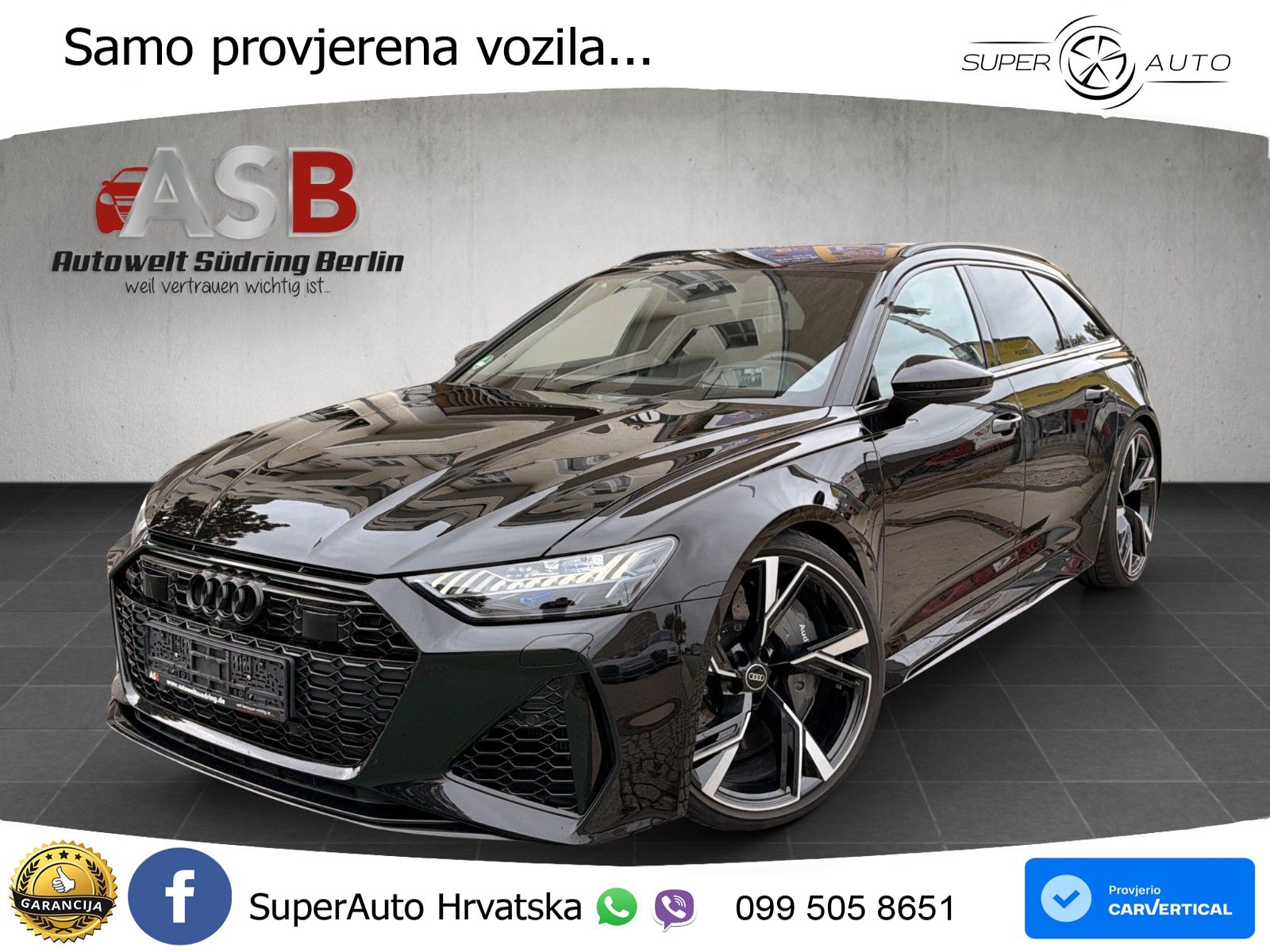 Audi RS6 Avant 4.0 TFSI V8 (600 KS) quattro Tiptronic ZRAČNI+ACC+4xGR SJED+KAM