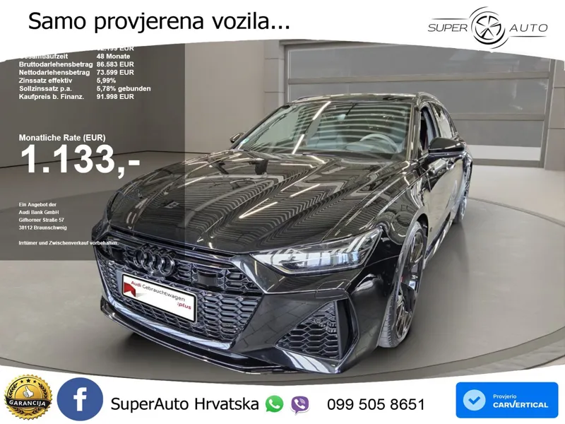 Audi RS6 Avant 4.0 TFSI V8 (600 KS) quattro Tiptronic MATRIX+GR SJED+KAM