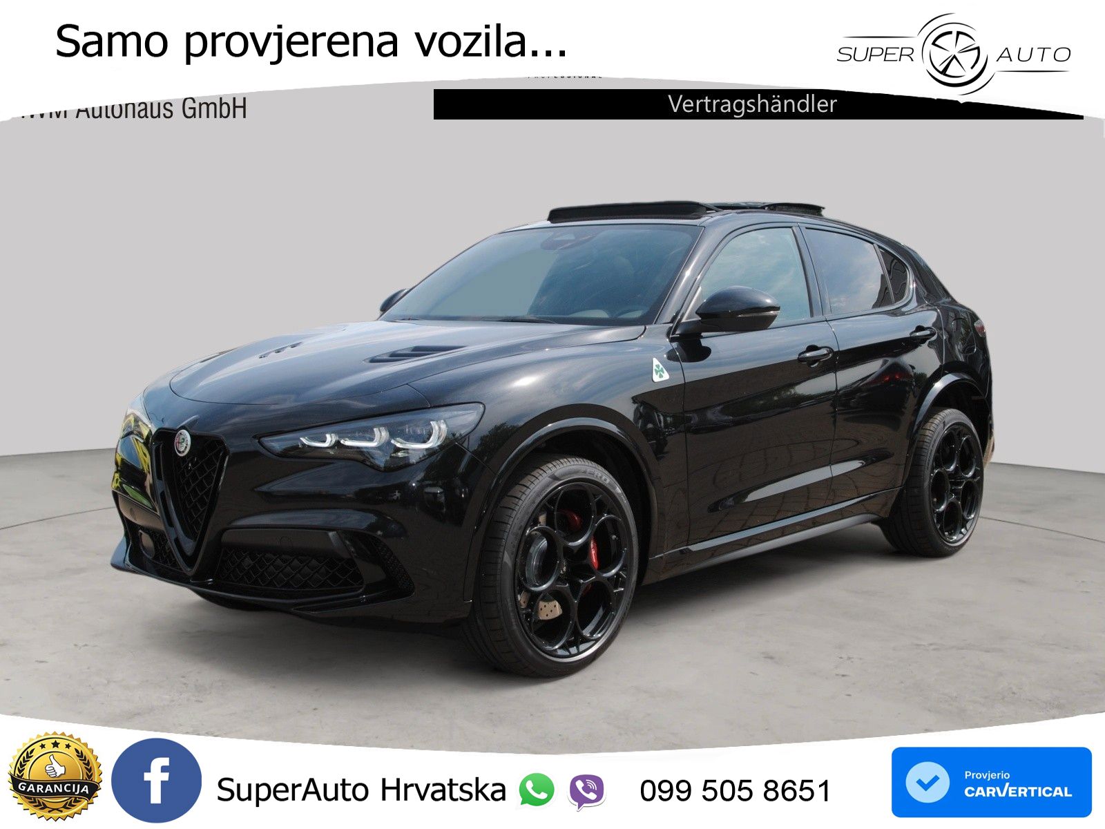 Alfa Romeo Stelvio Quadrifoglio 2.9 V6 Bi-Turbo (520 KS) Q4 Automatic LED+GR SJED+ACC