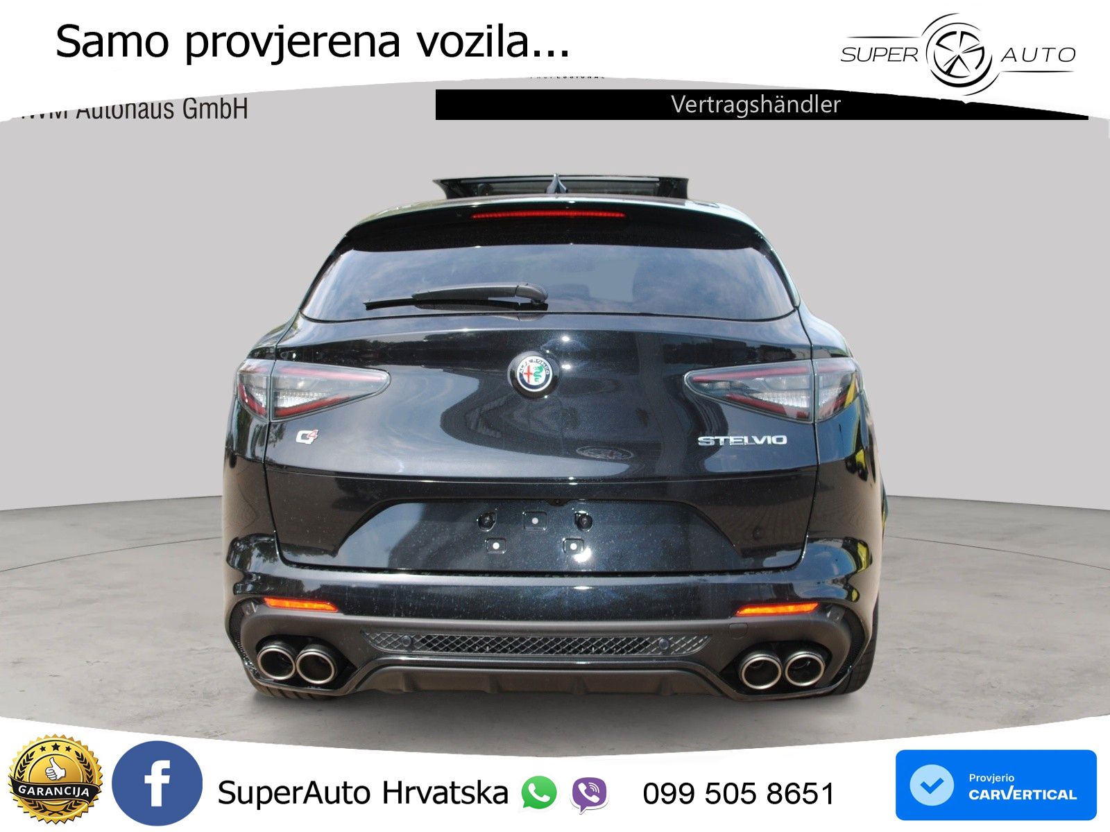 Alfa Romeo Stelvio Quadrifoglio 2.9 V6 Bi-Turbo (520 KS) Q4 Automatic LED+GR SJED+ACC