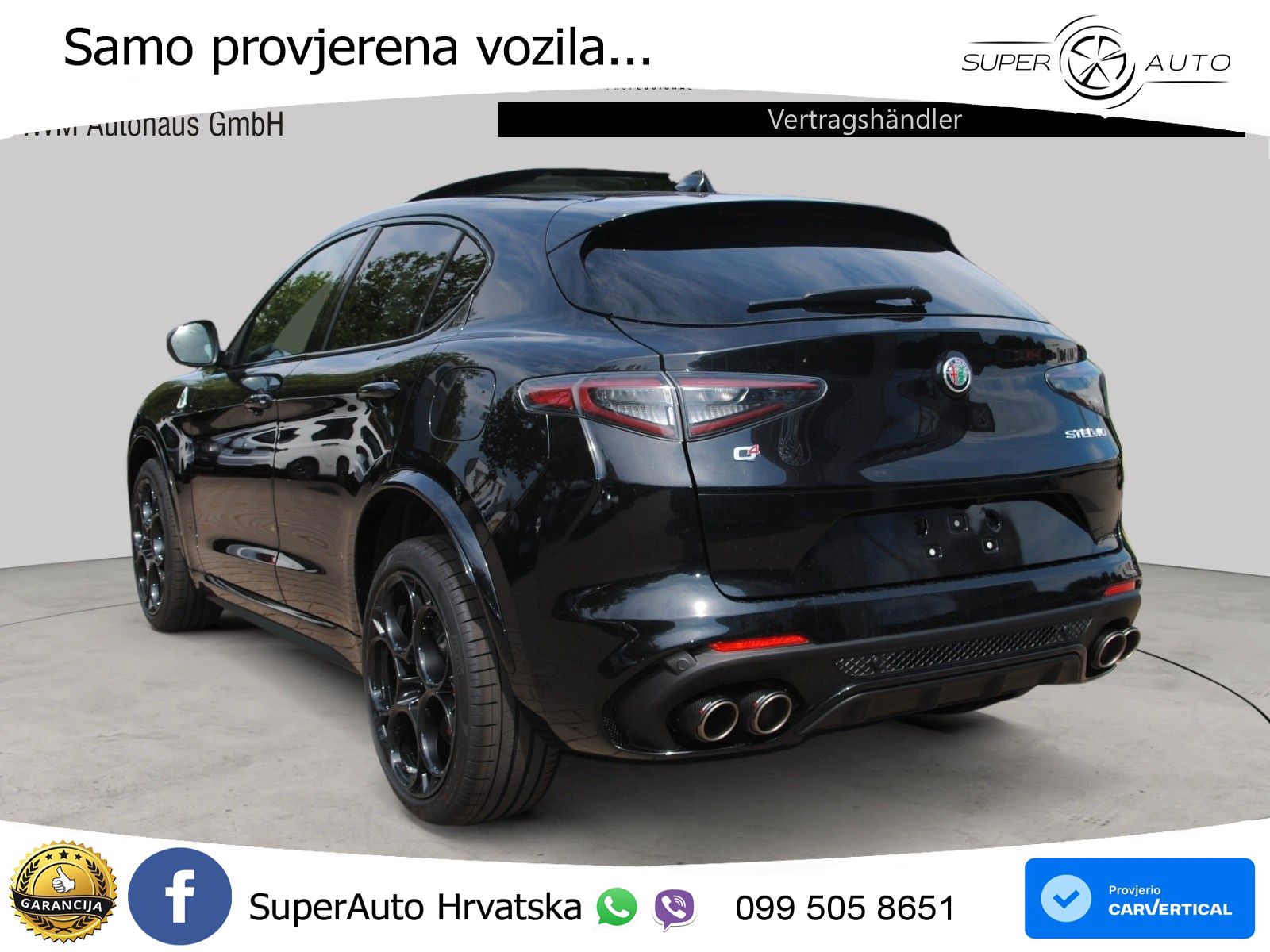 Alfa Romeo Stelvio Quadrifoglio 2.9 V6 Bi-Turbo (520 KS) Q4 Automatic LED+GR SJED+ACC